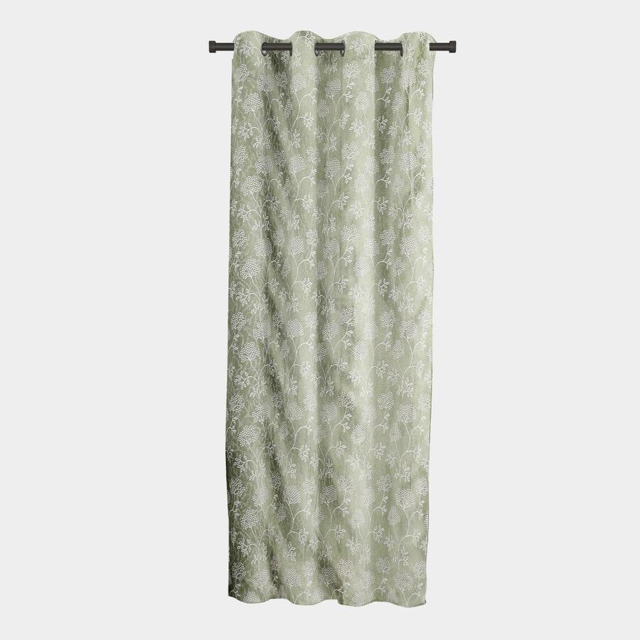 5ft. Bedroom Light Sage Green Printed Eyelet Curtains, , large image number null