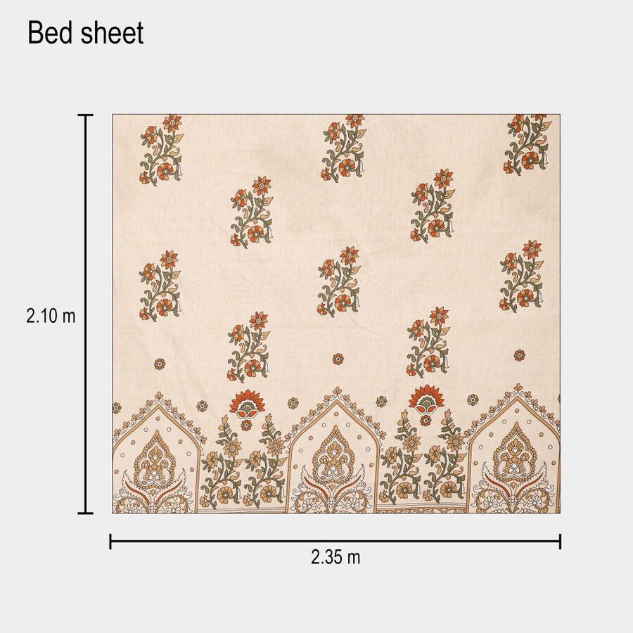 120 GSM Beige Microfiber Double Bedsheet, , large image number null