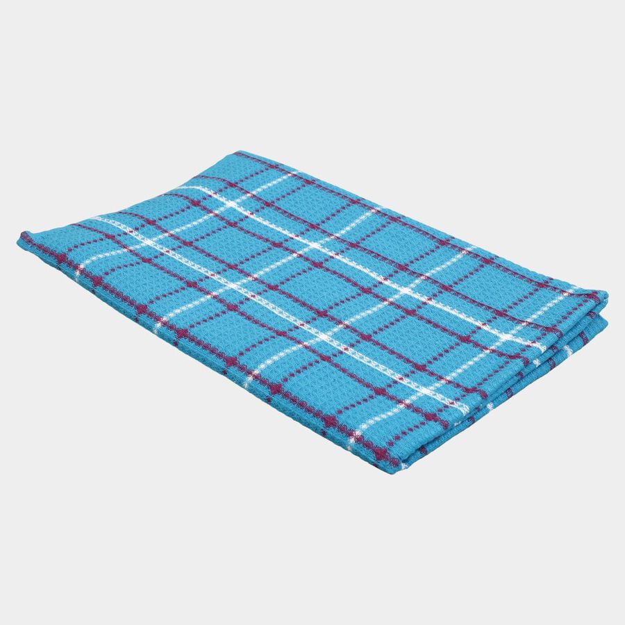220 GSM Blue Cotton Blend Bath Towel, , large