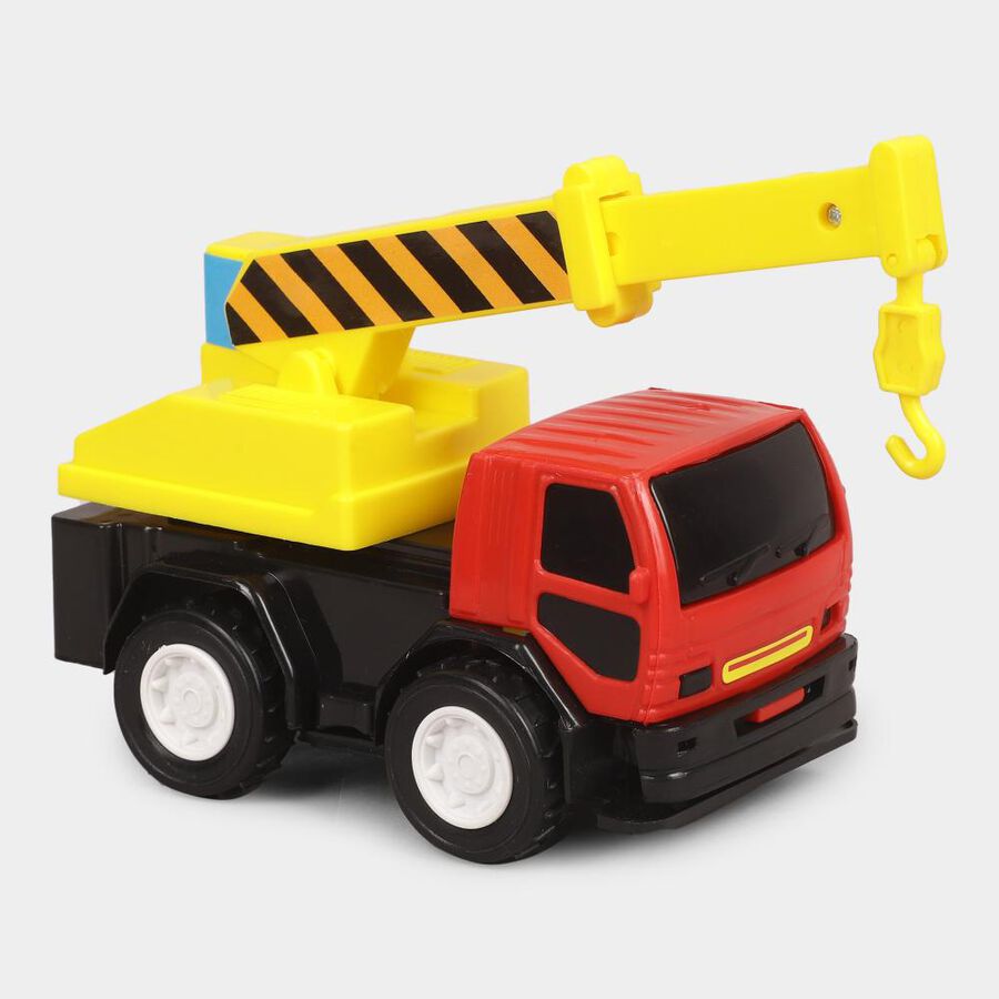 Kid's Red Plastic Friction Toy Crane, , large