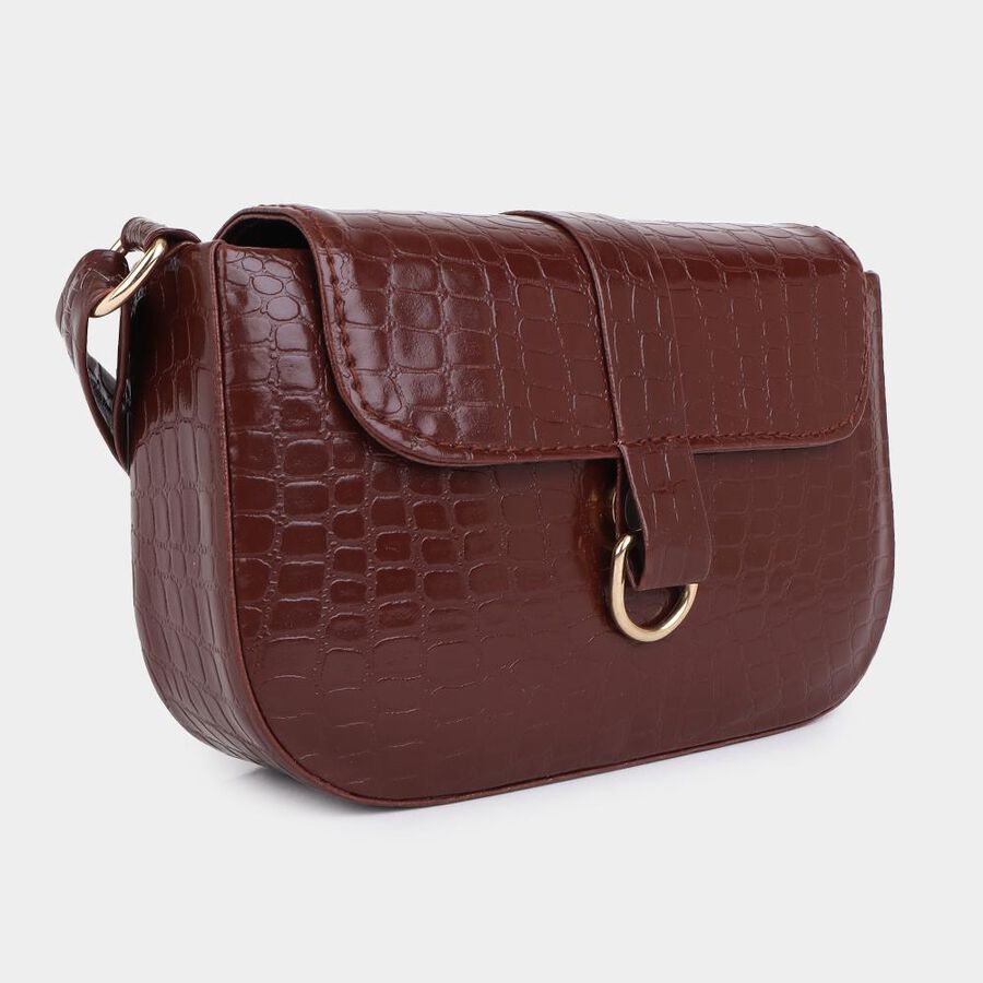 Women's Tan Polyurethane Sling Bag, , large image number null