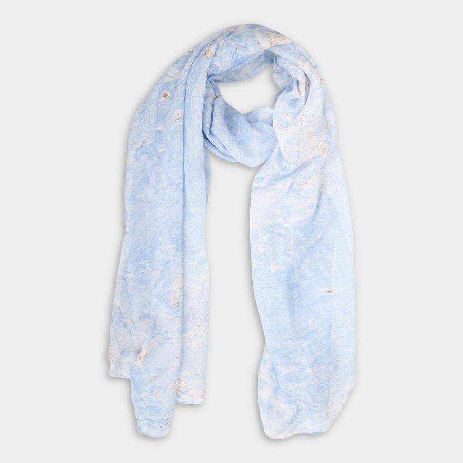 Women's Blue Viscose Scarf, , large image number null