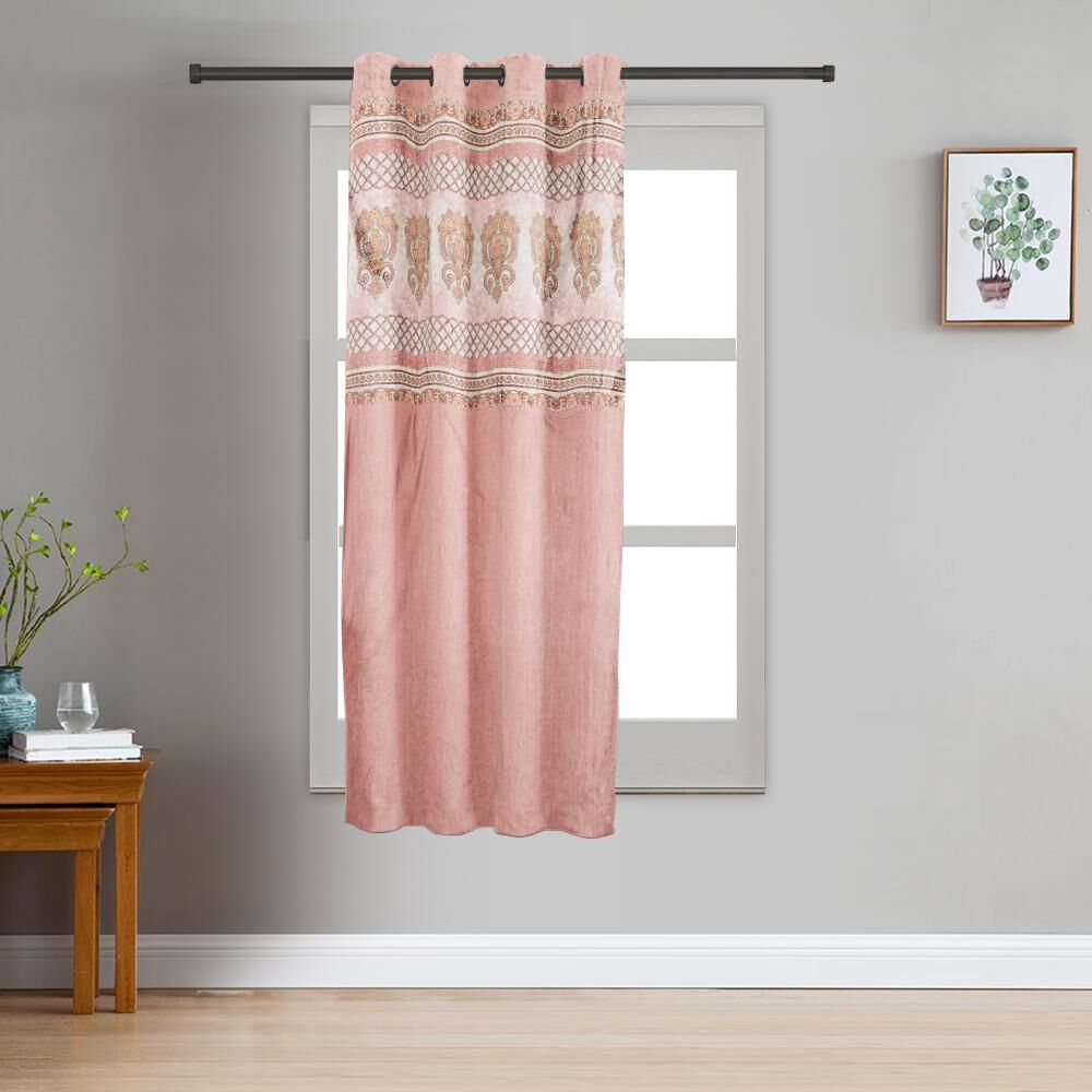 Home Beautiful                         5ft. Soft Dusty Rose Pink Jacquard Eyelet Curtains