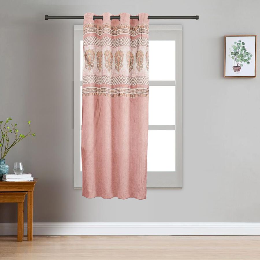 5ft. Bedroom Soft Dusty Rose Pink Jacquard Eyelet Curtains, , large image number null