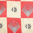 Red and Beige Geometric Printed Single Bedsheet, , small