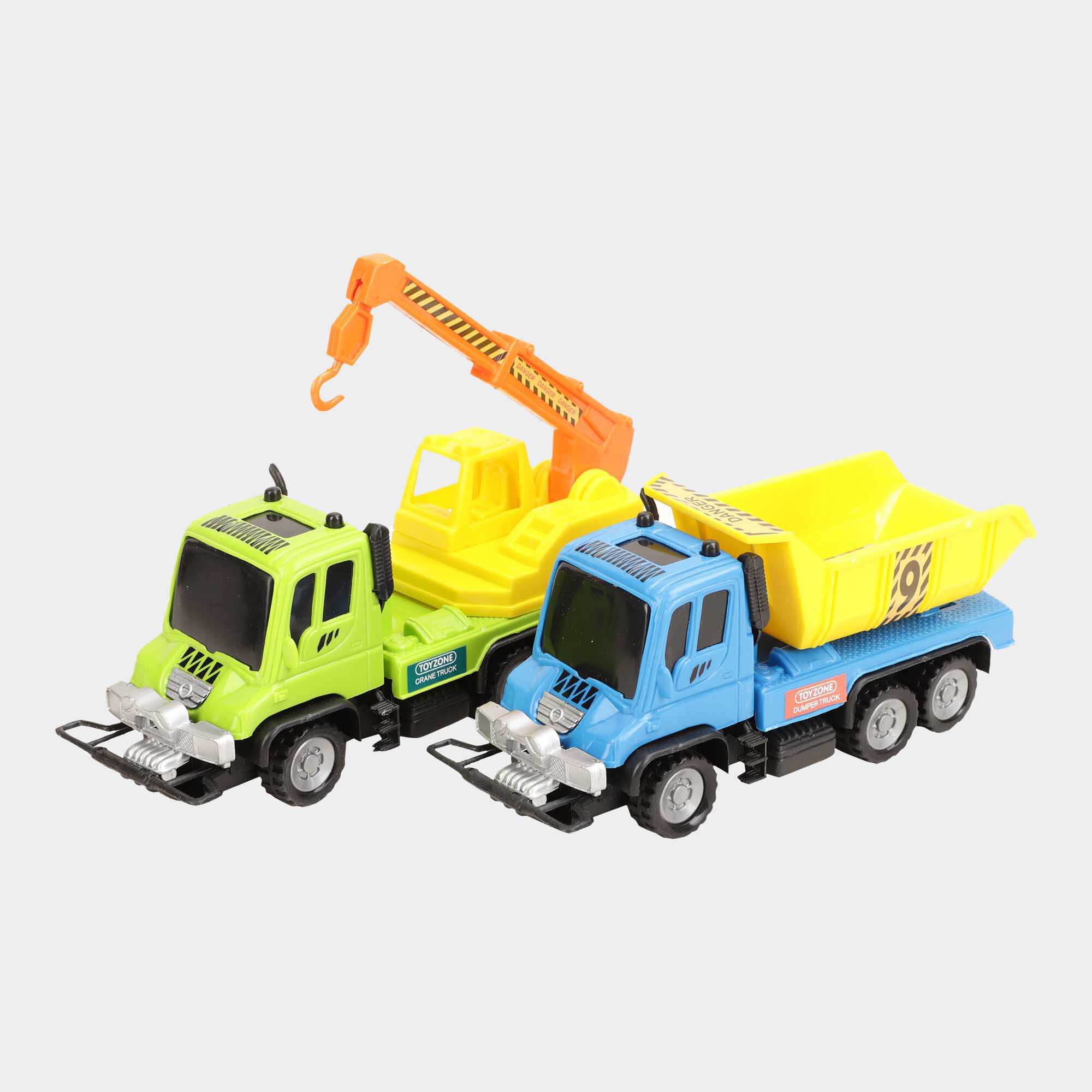 Toy Zone Kid's Toy Construction Vehicles, Set of 2 - Color/Design