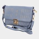 Women's Blue Polyurethane Sling Bag, , small image number null