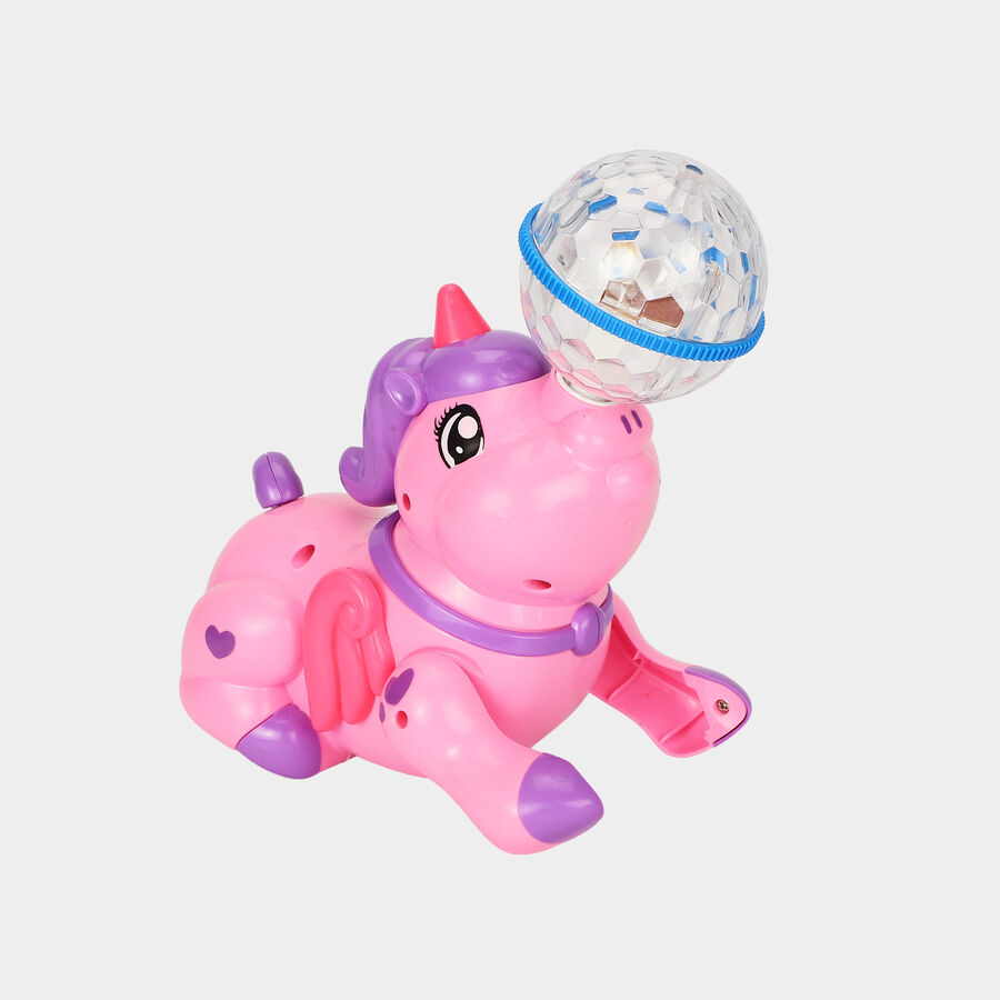 Kid's Dancing Unicorn Toy with Crystal Disco Light Ball, , large