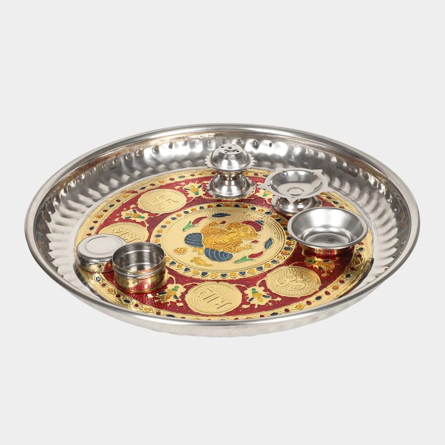 Steel Pooja Plate, , large image number null