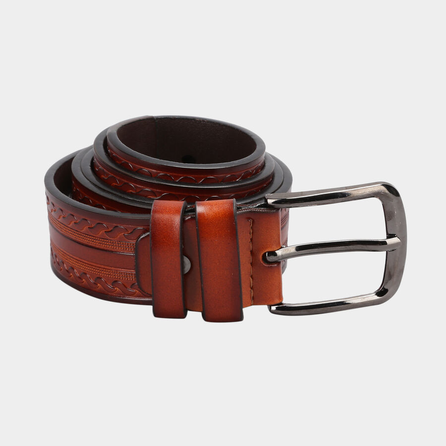 Men's Tan Polyurethane Casual Belt, , large image number null