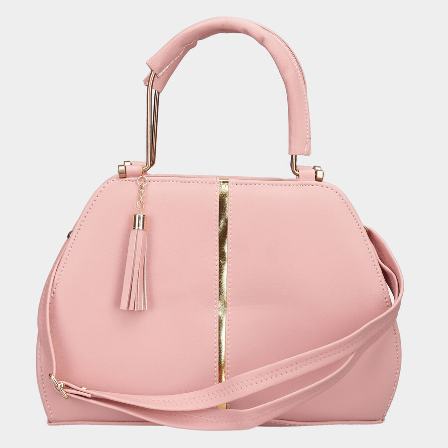 Women Embroidered Peach Handbag, , large image number null