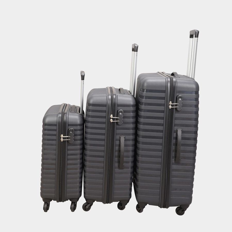 4-Wheel Dark Grey Polypropylene Hard Case Trolley, Small + Medium + Large, , large image number null
