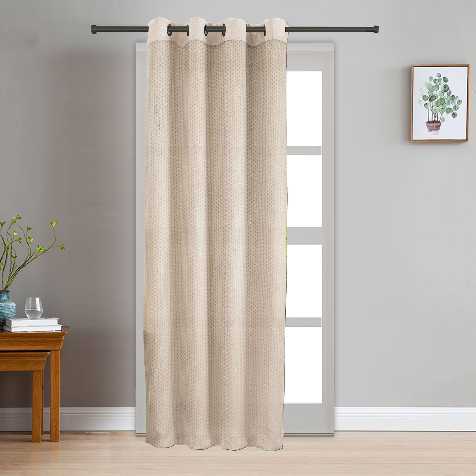 Home Beautiful                         7ft. Beige Polyester Curtain