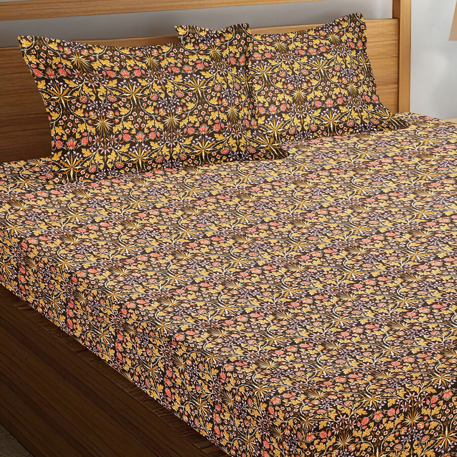 120 GSM Brown Microfiber Double Bedsheet, , large image number null