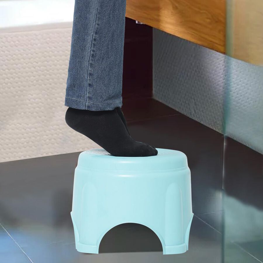 Blue Plastic Bath Stool, , large image number null