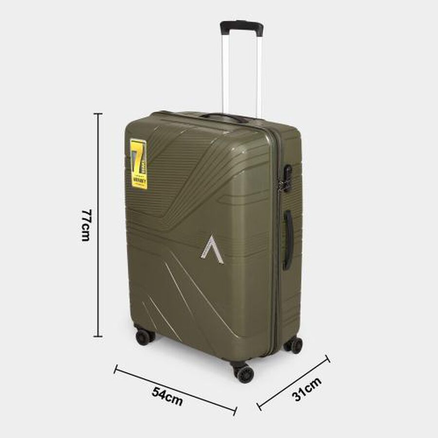 8-Wheel Green Polypropylene Hard Case Trolley, Small + Medium + Large, , large image number null