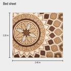 Green Microfiber Double Bedsheet with Pillow Cover, , small