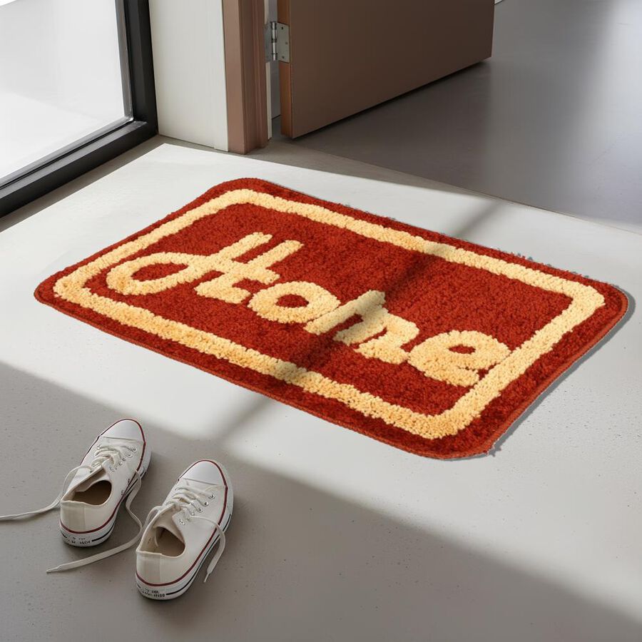 Anti-Skid Mustard Polyester Door Mat, , large