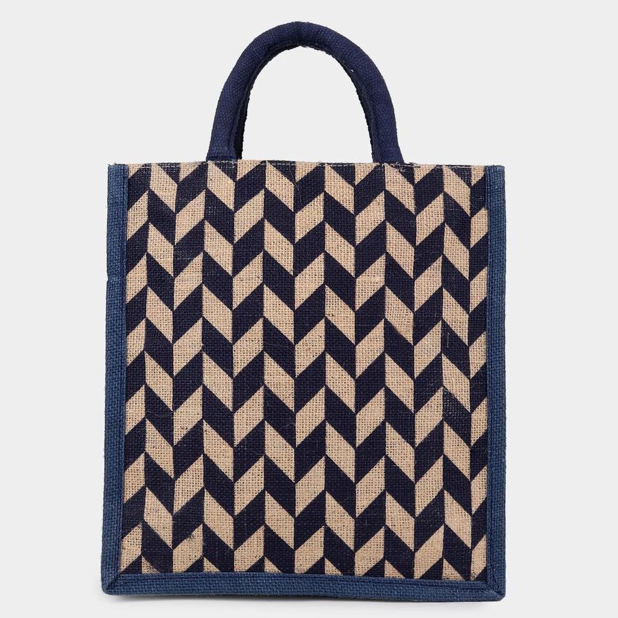 Dark Blue Jute Lunch Bag, , large image number null
