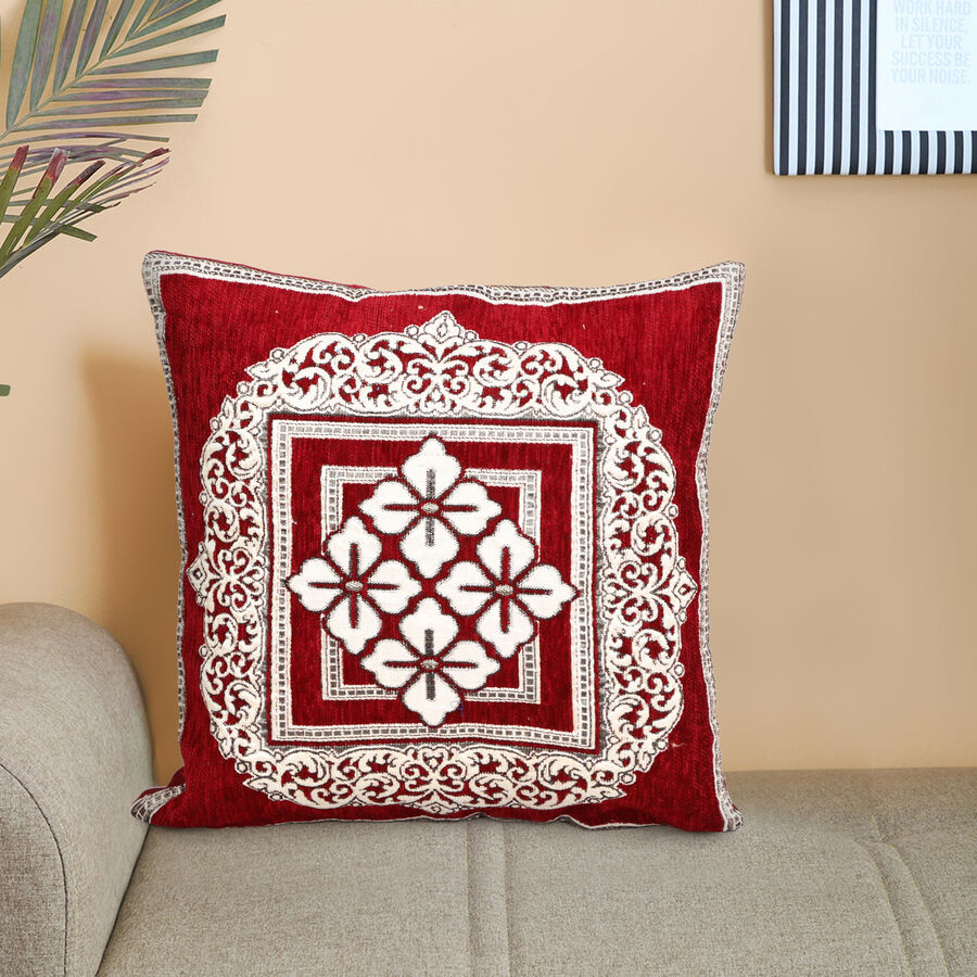 Maroon Polyester Cushion Cover, , large image number null