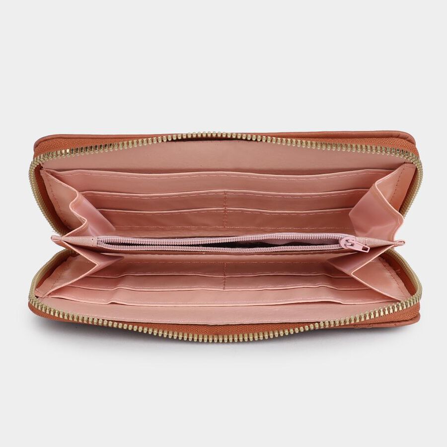 Women's Tan Polyurethane Long Wallet, , large image number null