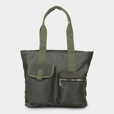 Women's Olive Fabric-Nylon Hand Bag