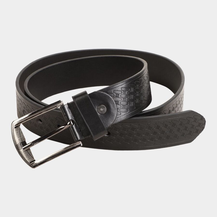 Men's Black Polyurethane Casual Belt, 38 in. Waist, , large image number null