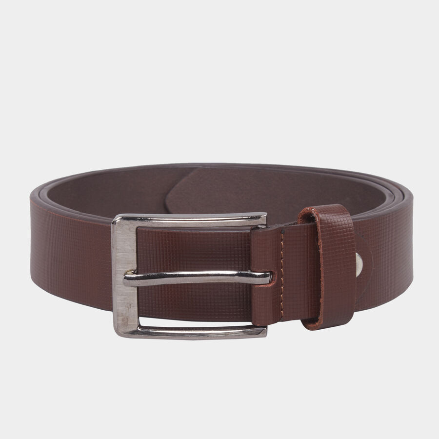 Men's Brown Leather Casual Belt, , large image number null