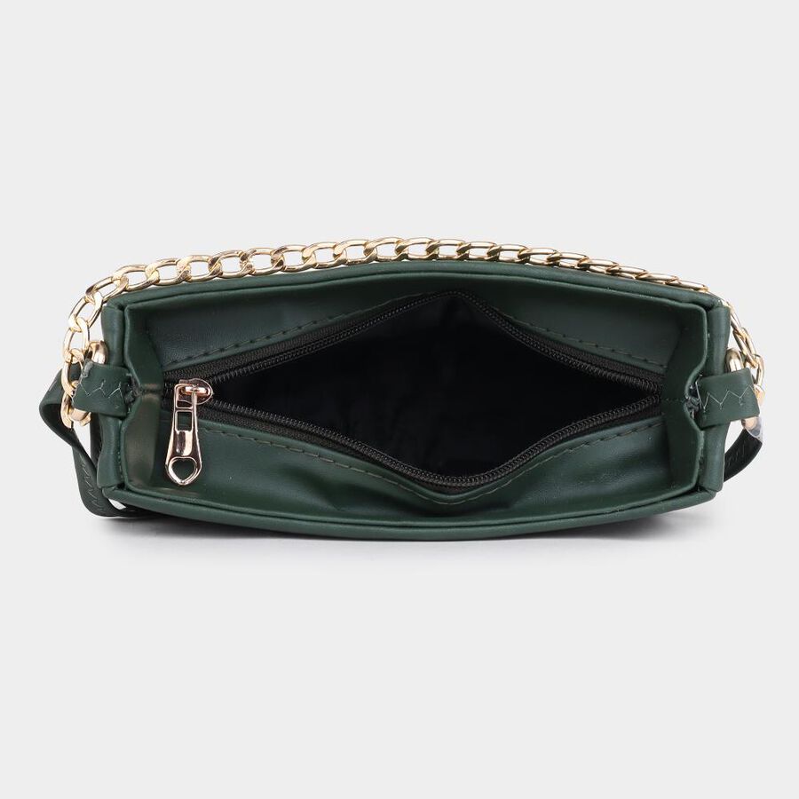 Women's Green Polyurethane Sling Bag, , large image number null