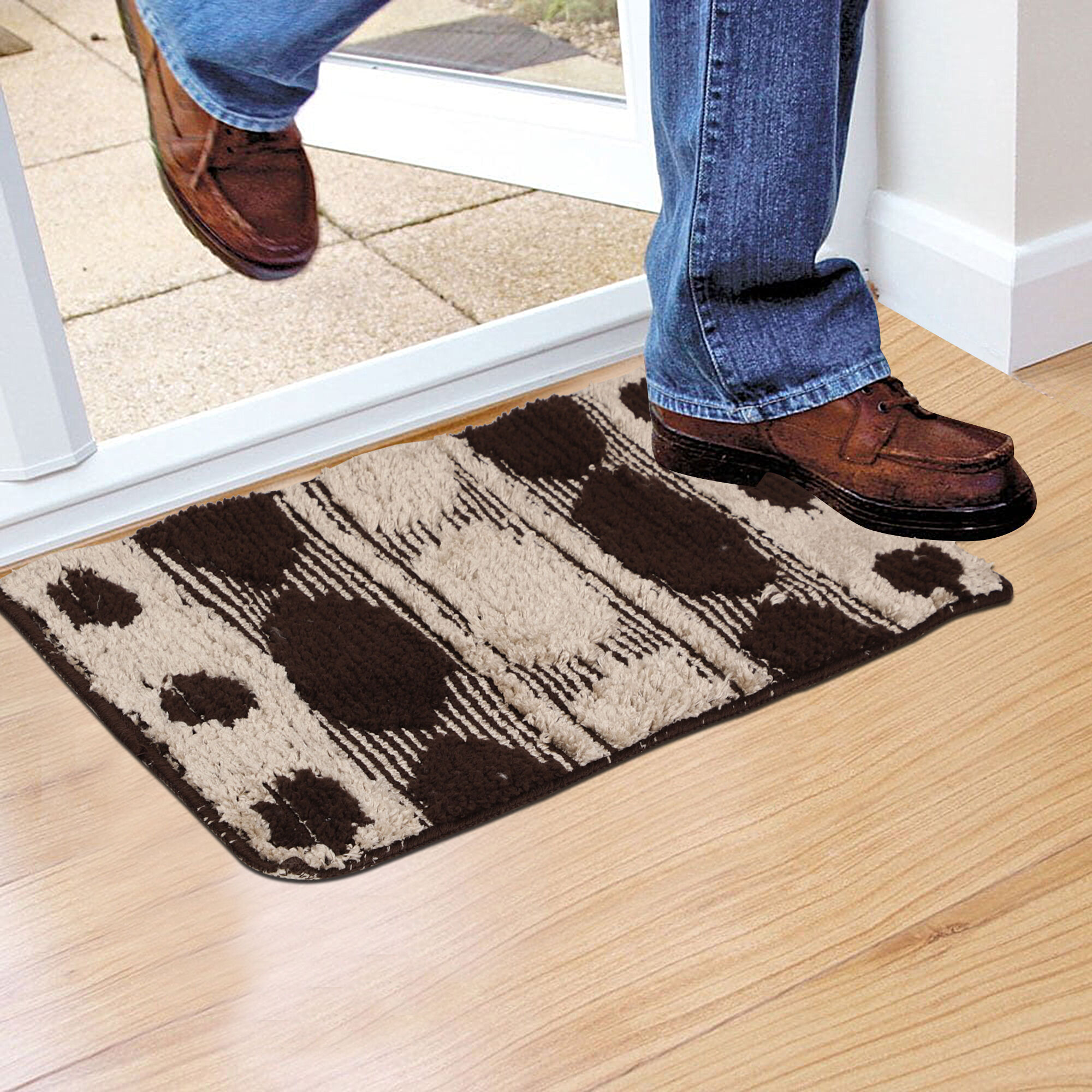 Home Beautiful                         Anti-Skid Brown Polyester Door Mat