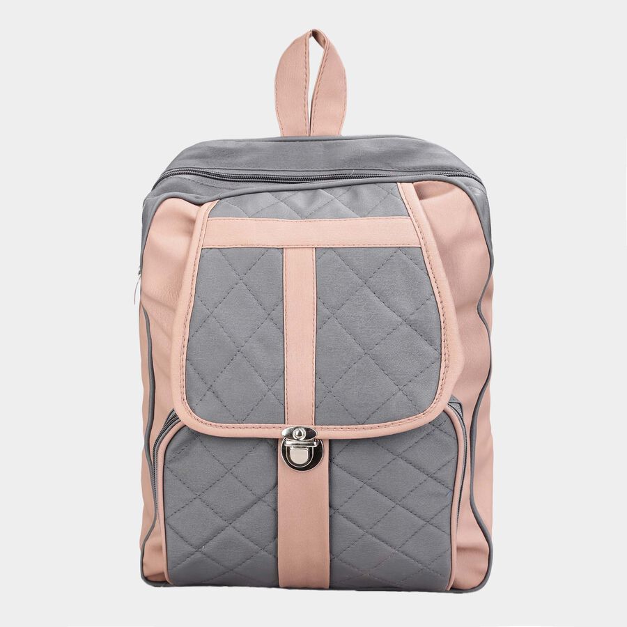 Women's Quilted Polyurethane Backpack, , large image number null