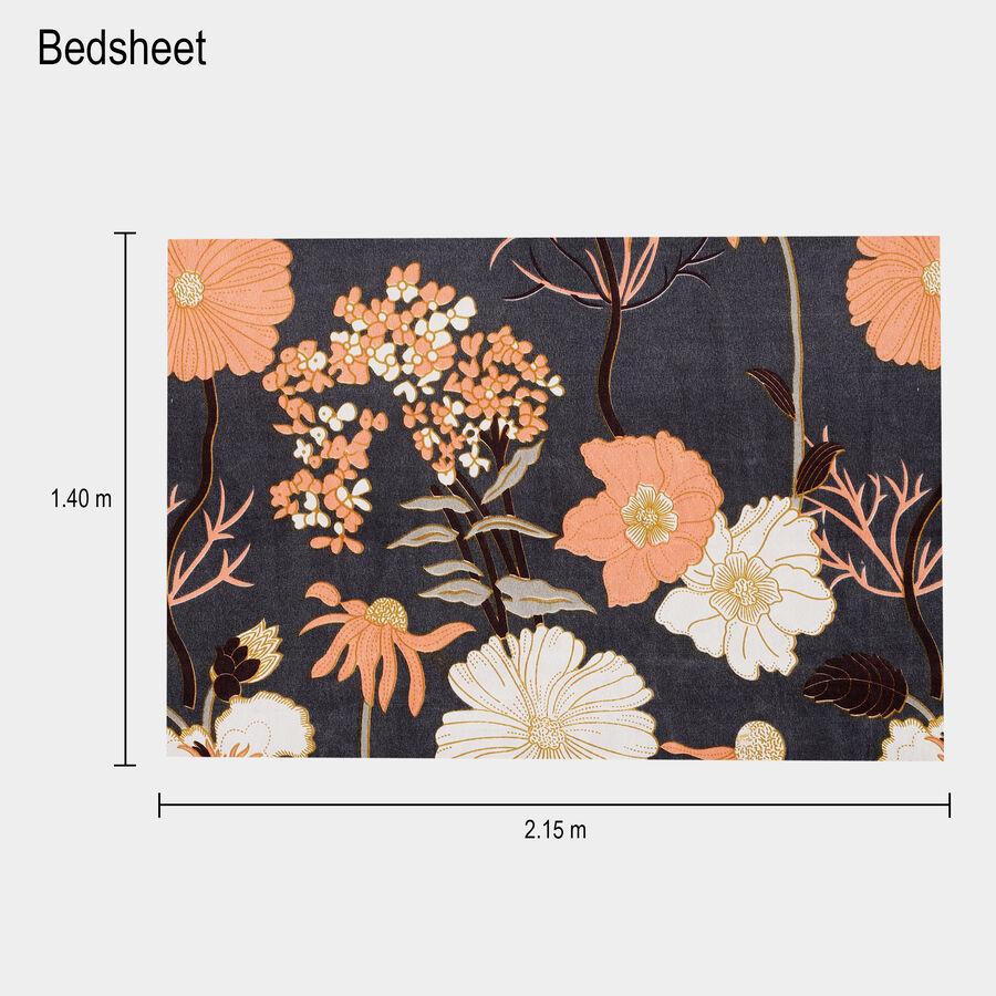 Grey Microfiber Single Bedsheet, , large image number null
