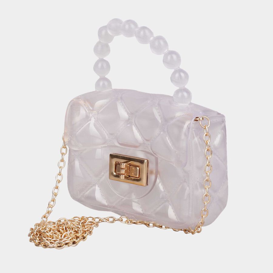 Kid's White Polyurethane Bag, , large