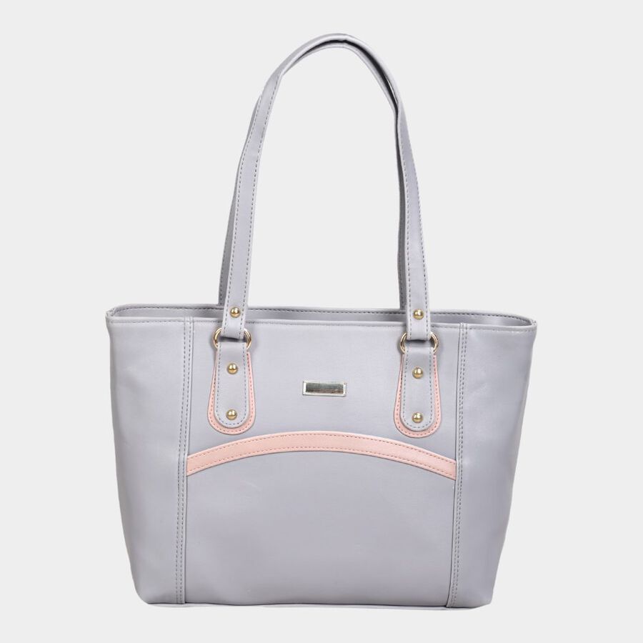 Women's Grey Polyurethane Tote Bag, , large image number null