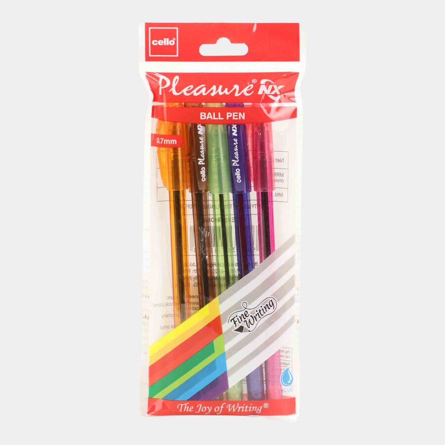 Blue Ink Plastic Pen Set of 5, , large image number null