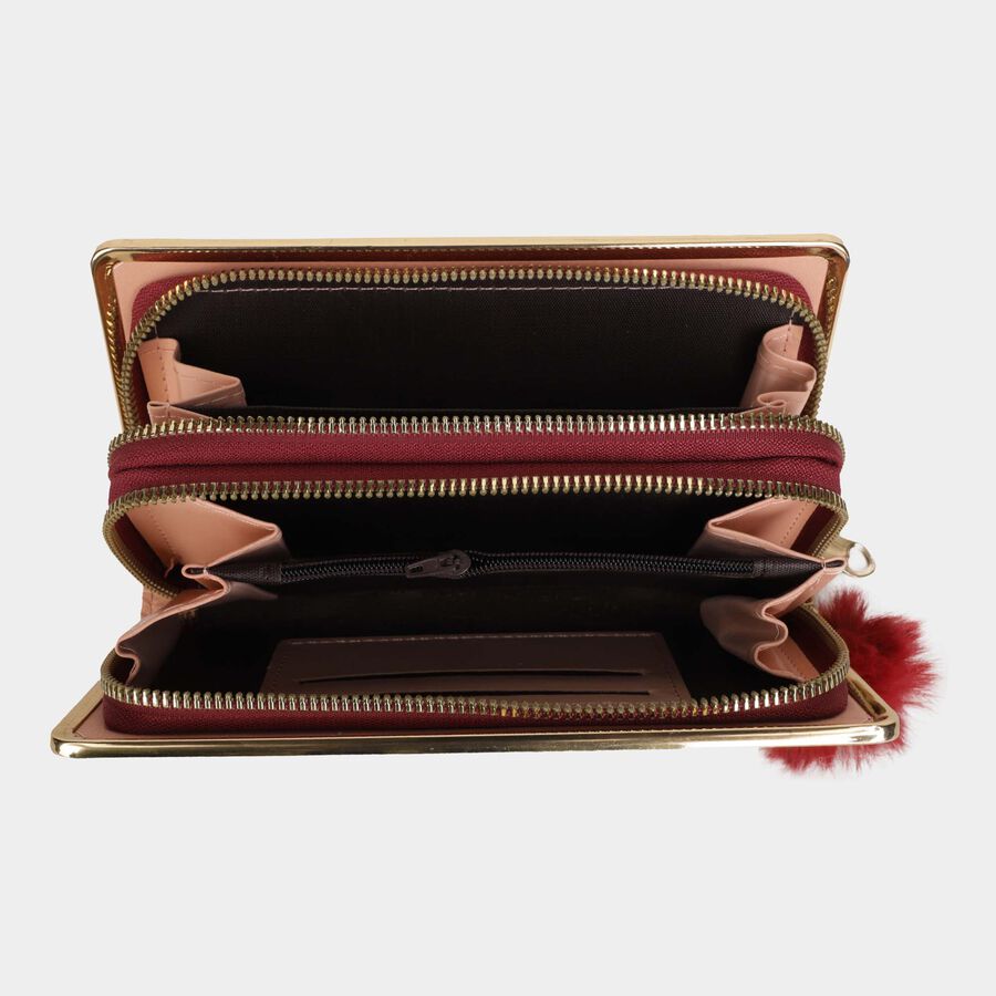 Women's Polyurethane Zipper Hand Pouch, , large image number null