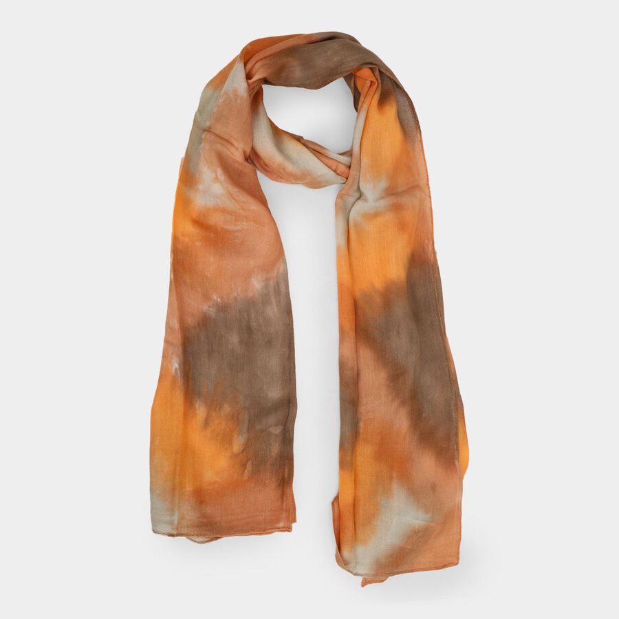 Women's Orange Cotton Scarf, , large