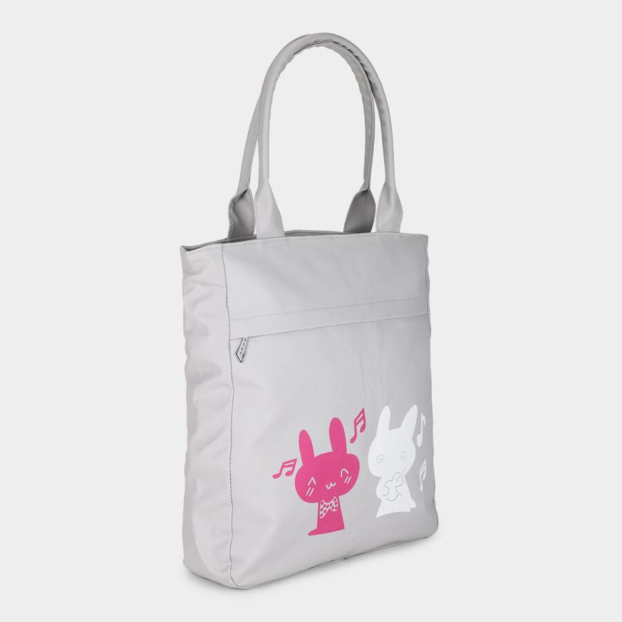Grey Fabric-Polyester Shopping Bag, , large