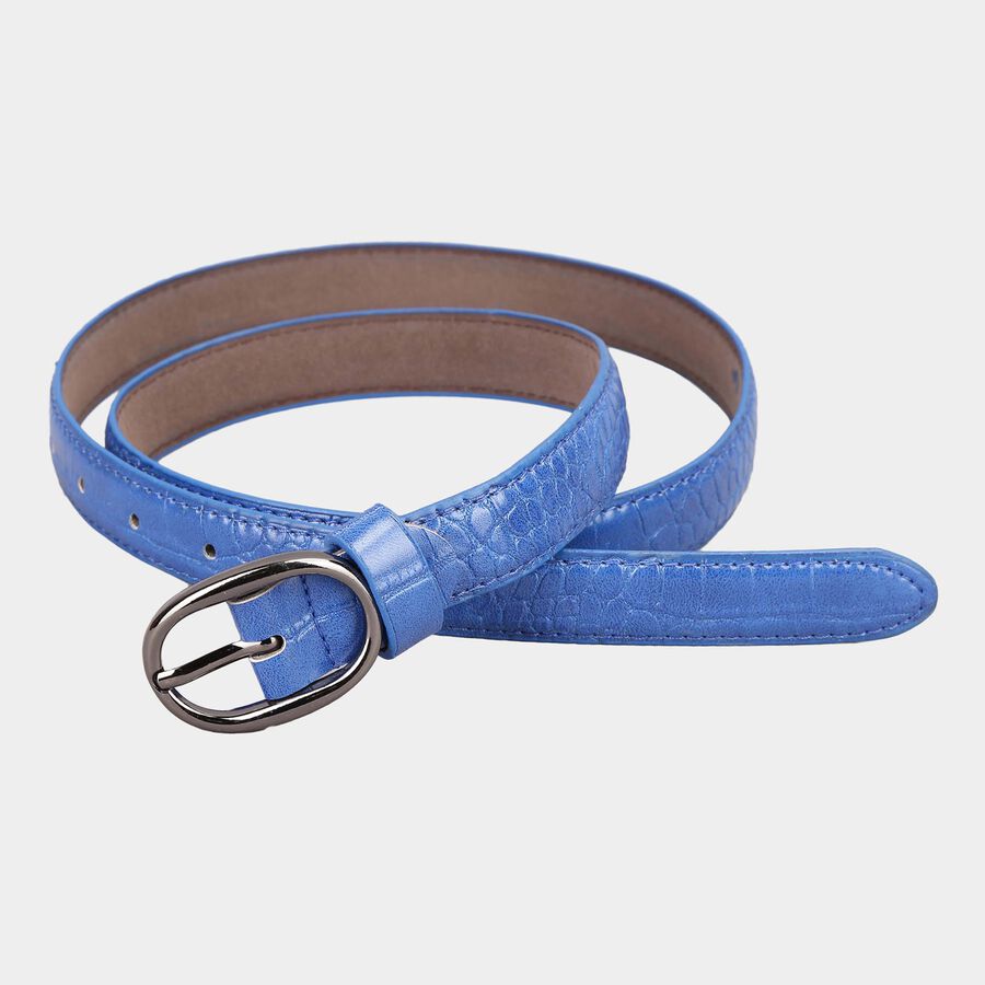 Women's Blue Polyurethane Belt, , large image number null