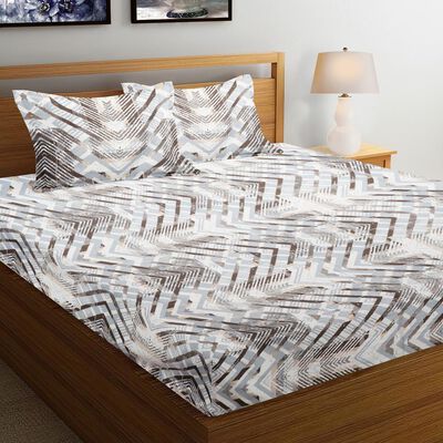 Blue Polyester Double Bedsheet
