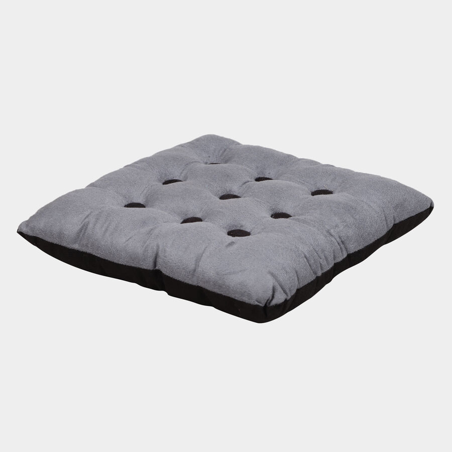 Grey Tufted Cushion, , large