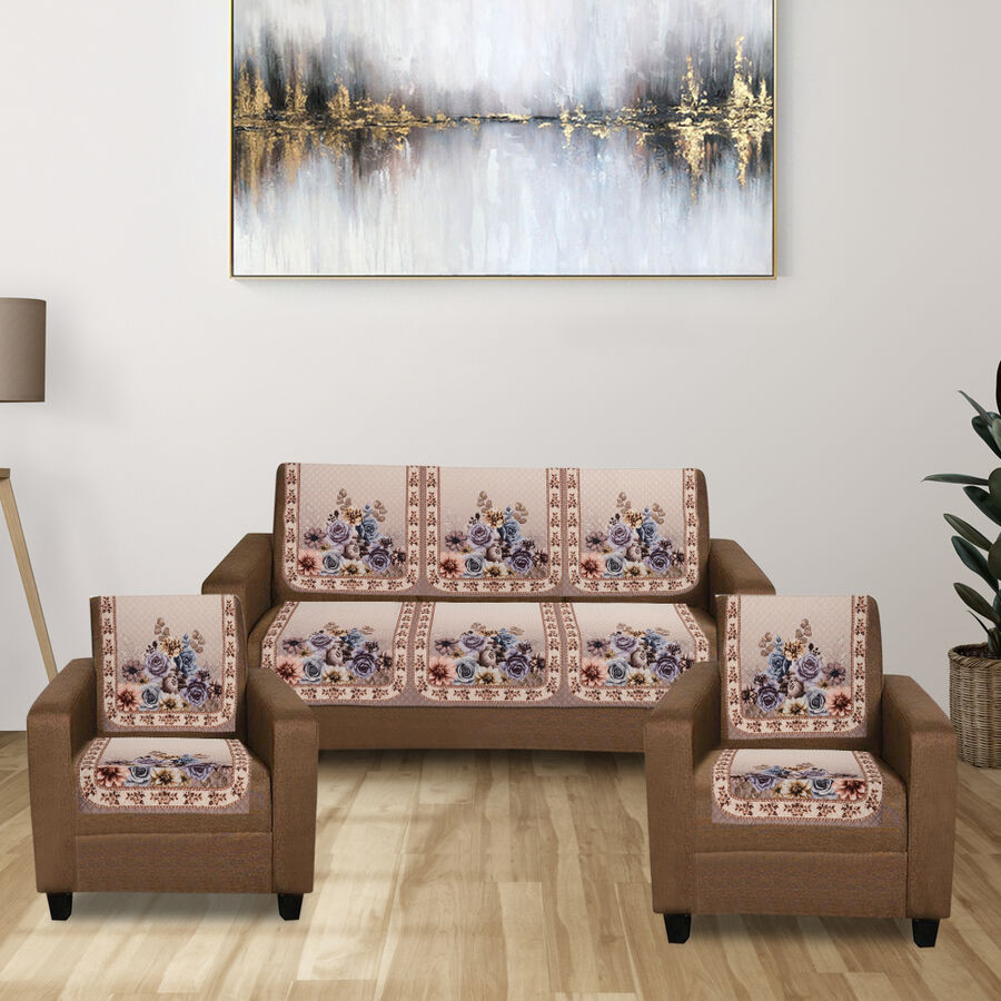 Beige Polyester Sofa Cover, , large