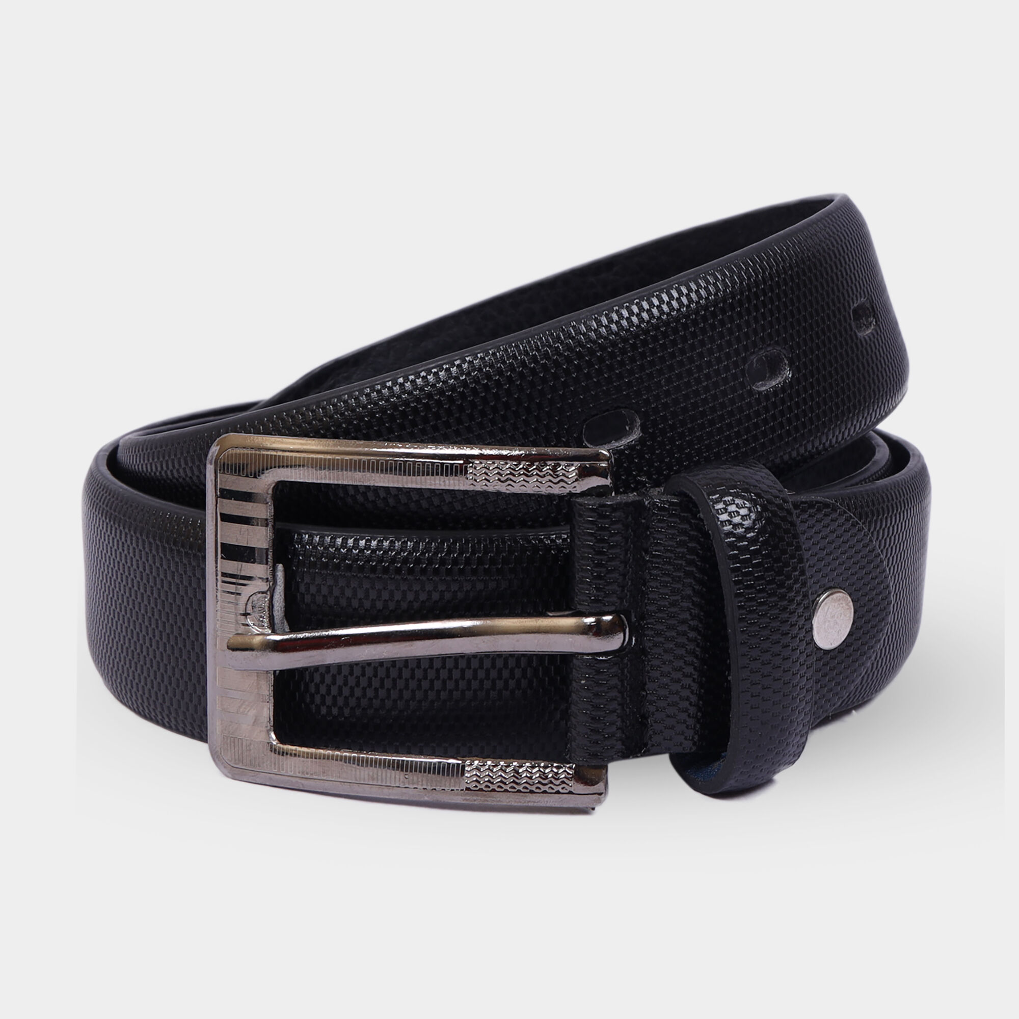 Black Tie                         Men's Black Polyurethane Formal Belt