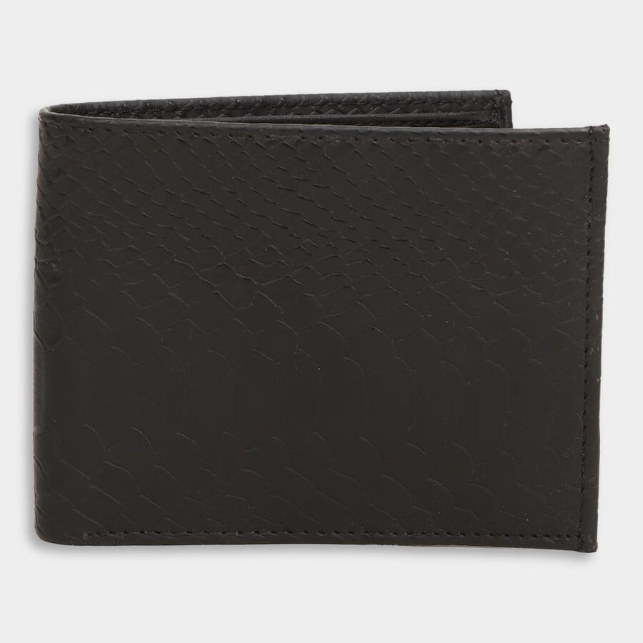 Men's Black Polyurethane Wallet, , large