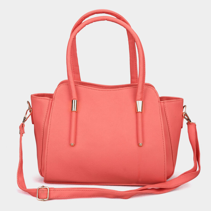 Women's Polyurethane Satchel, Medium Size, , large image number null