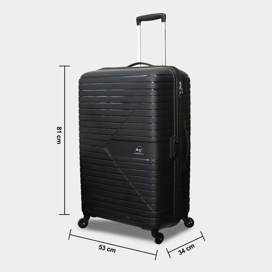 4-Wheel Black Polypropylene Hard Case Trolley, Large, , large image number null