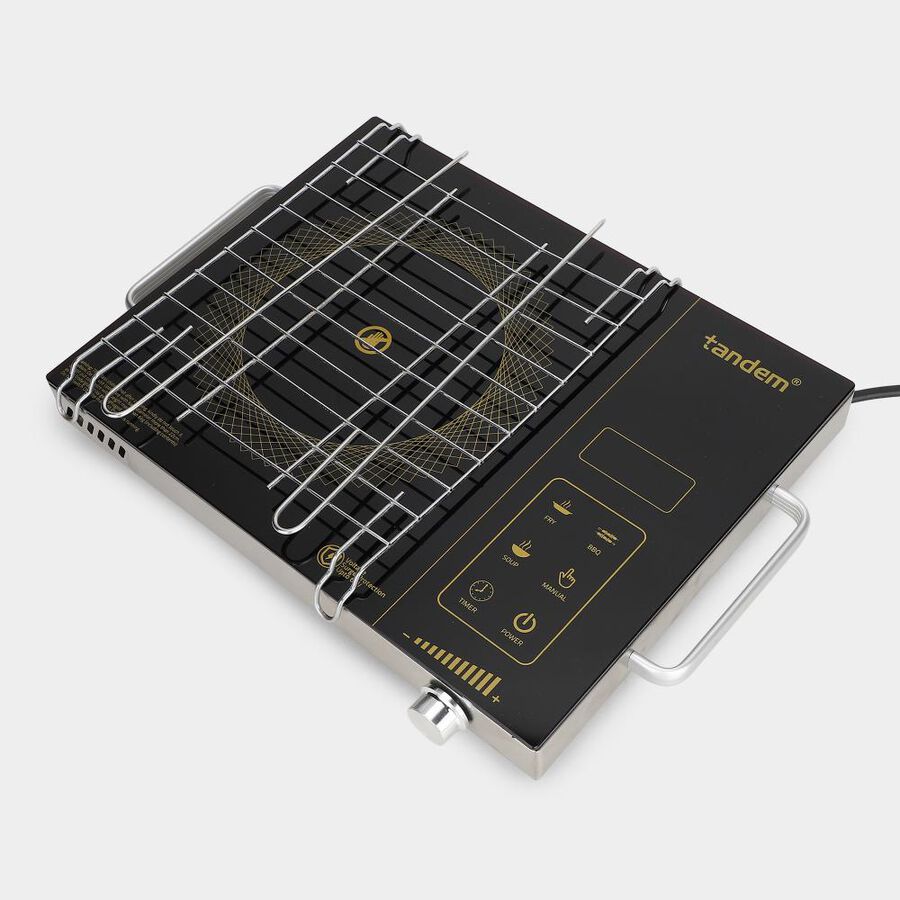  Infrared Cooktop 2200W, With Skewer rods and Wire stand, 6KV Surge protection, 4 Preset Modes & Timer, Works with all your existing utensils, , large