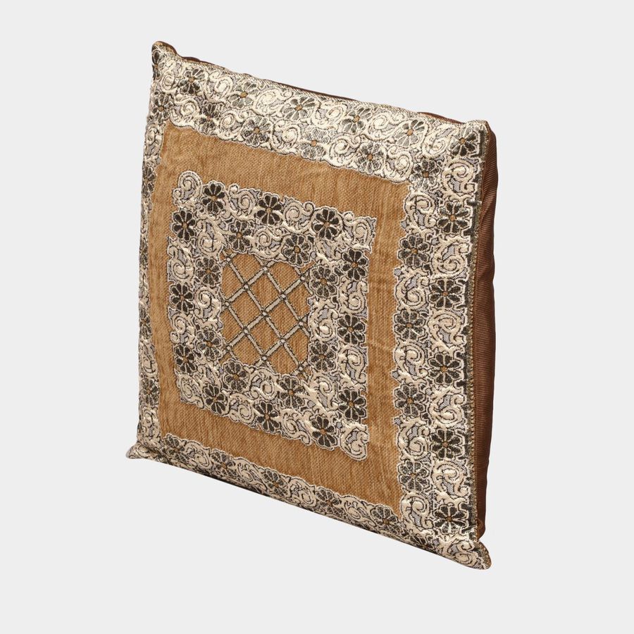 Beige Polyester Cushion Cover, , large image number null
