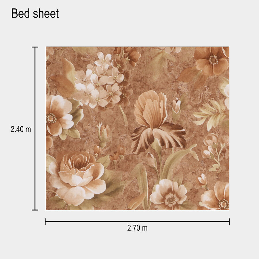 120 GSM Brown Polyester Double Bedsheet, , large image number null