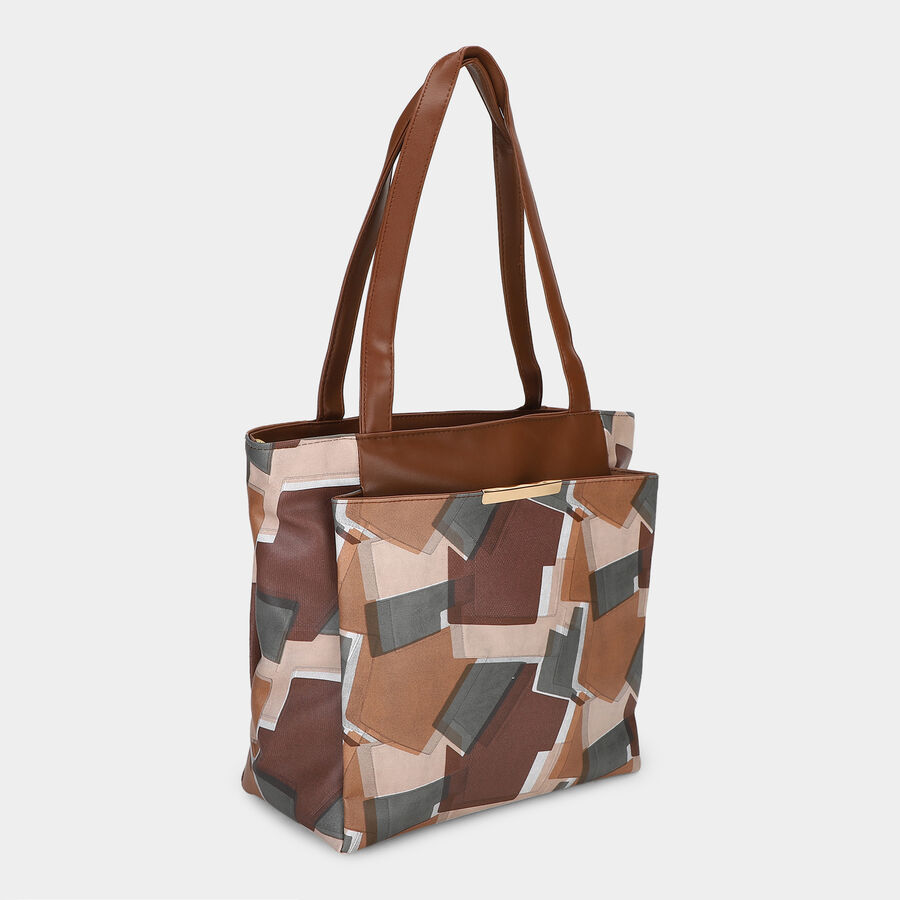 Woman's Brown Fabric Bag, , large